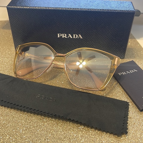 Prada translucent gold mirrored square sunglasses - Picture 7 of 7
